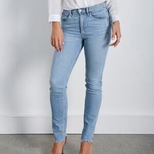 3x1 DIY straight jeans raw hem high rise